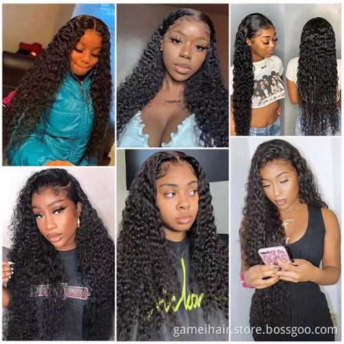 Cheap Cuticle Aligned Afro Deep Wave Raw Indian Virgin Human Hair Hd Full Lace Front Wig Transparent Lace Frontal Wig For Vendor